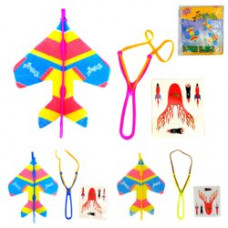 Запускалка с рогаткой, самолет, свет, пакет 20*19см 466-196