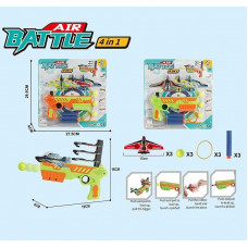 Запускалка-пістолет 3літаки, 3кульки, 3патрони, планш. WY303