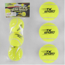 Тен.мячики вел. 3шт, пакет 18см С 40193