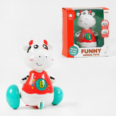 Муз.Корівка, рух, світ, реагує на плескання, кор.14*9*15см 818