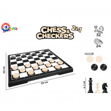 Шахи+шашки пласт 28*14см Технок 9079