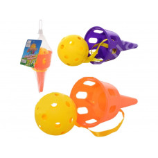 Гра ловушка, 2 мячика7см, в сетке16см, М5999