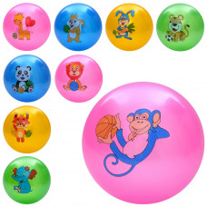 Мяч гумовий асорті Тваринка 22, 5см 60гр MS4849